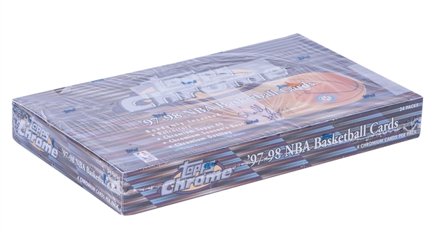 1997-98 Topps Chrome Sealed Unopened Hobby Box (24 Packs) - Potential Tim Duncan Rookie Cards!
